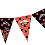 Banderín triángulos Miraculous Ladybug Pers.